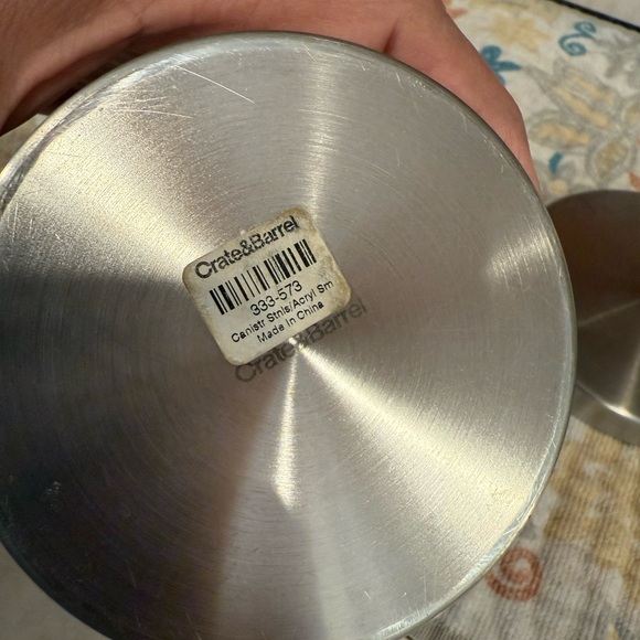 Crate&Barrel Brushed Metal Canister - Picture 7 of 8